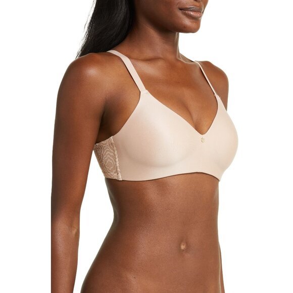 🆕CHANTELLE C Jolie Wireless Full Coverage T-Shirt Bra 36DD Beige #13BQ9 - Picture 4 of 11